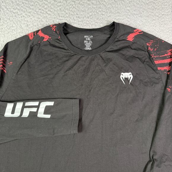 UFC Venum Fight Week 2.0 Shirt Mens XL Black Stretch Long Sleeve Graphic - Picture 1 of 8